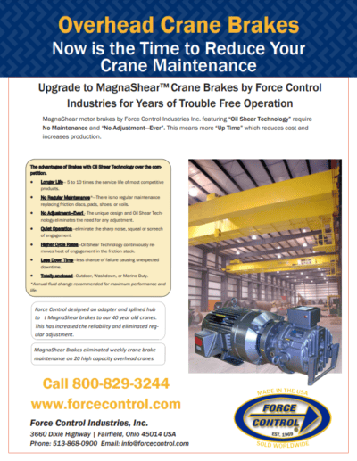 Overhead Crane Brakes Flyer